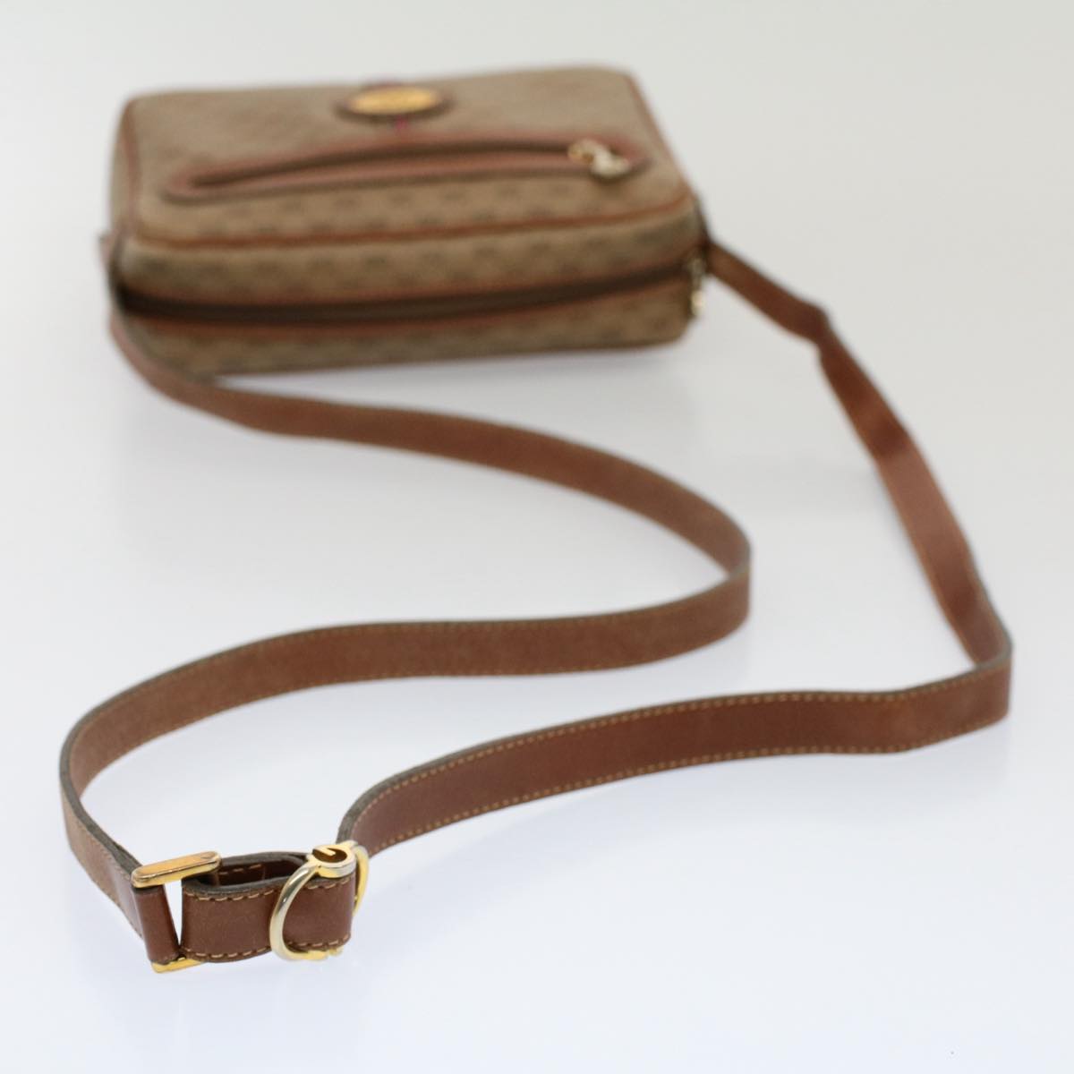 GUCCI Micro GG Canvas Web Sherry Line Shoulder Bag Beige Red 007 904 ep1647