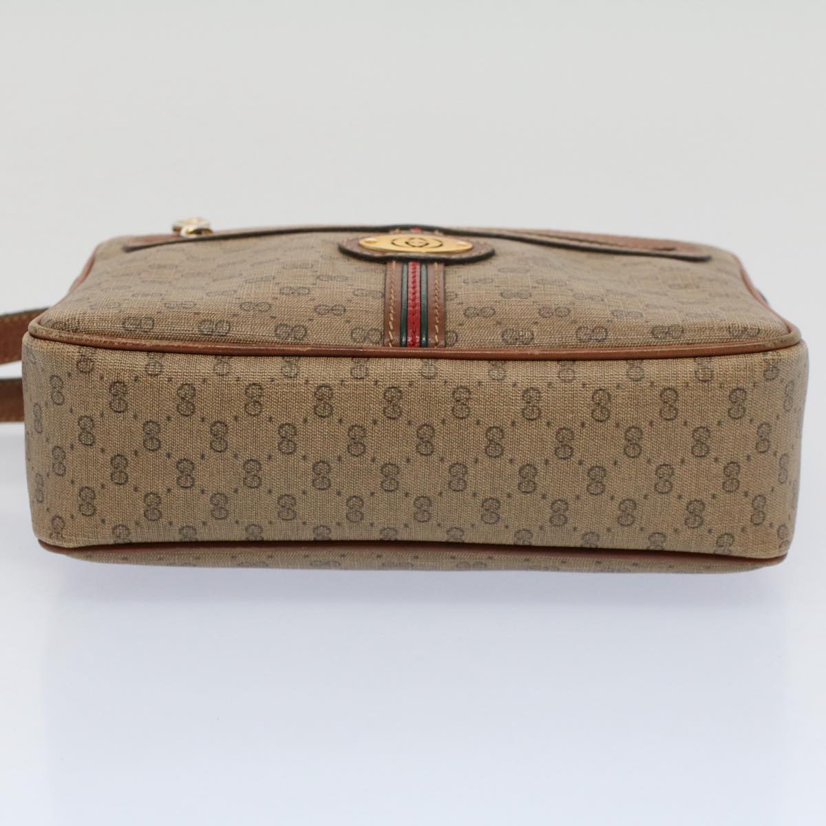 GUCCI Micro GG Canvas Web Sherry Line Shoulder Bag Beige Red 007 904 ep1647