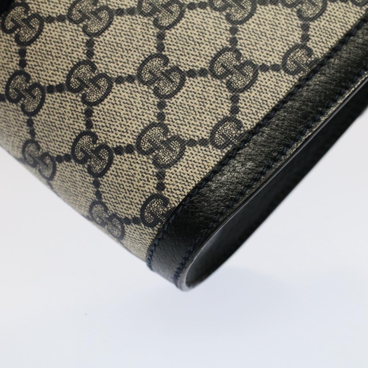 GUCCI GG Canvas Sherry Line Clutch Bag Gray Red Navy 89 01 006 ep1654
