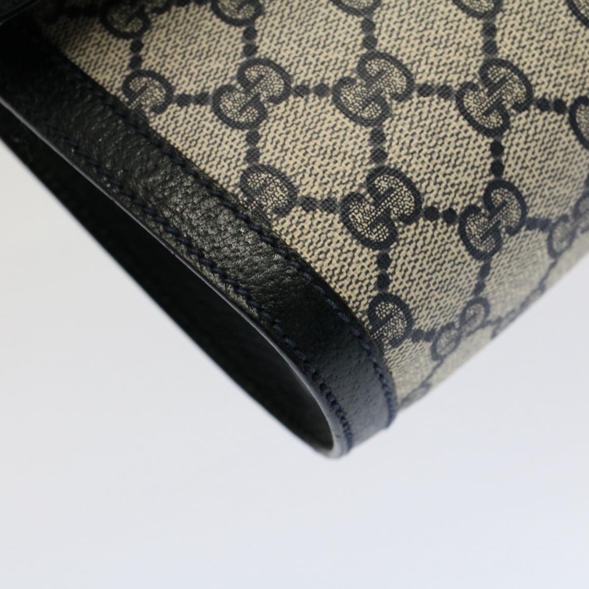 GUCCI GG Canvas Sherry Line Clutch Bag Gray Red Navy 89 01 006 ep1654