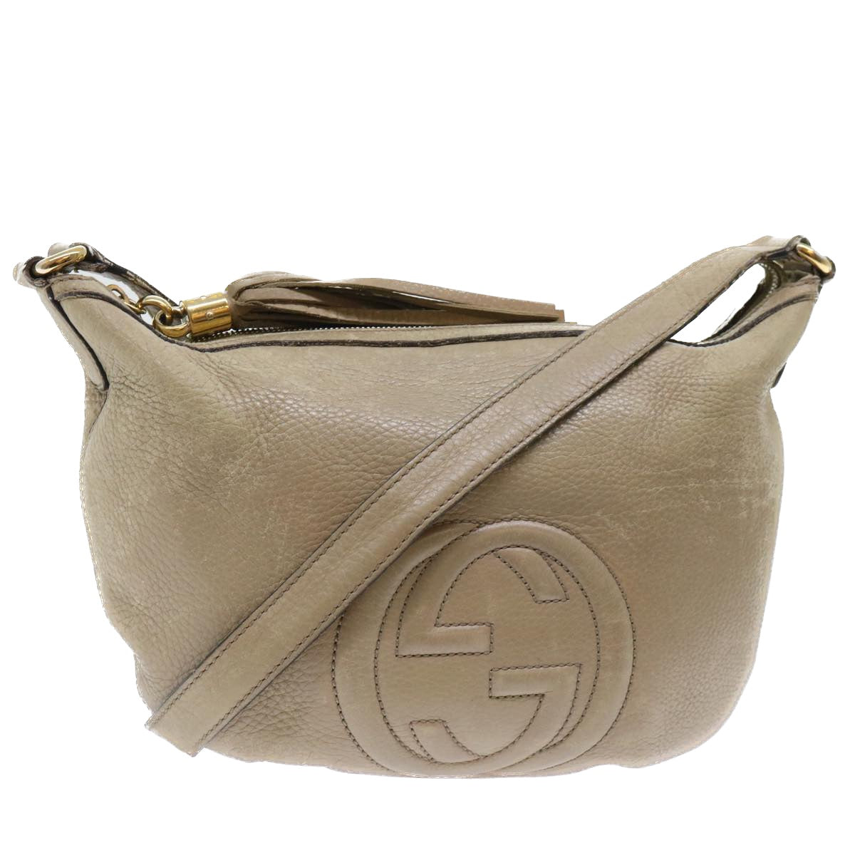 GUCCI Soho Shoulder Bag Leather Beige 308361 ep1663