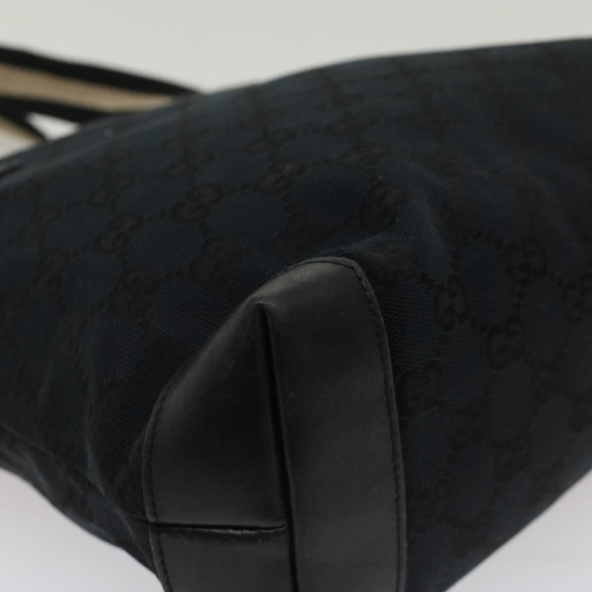 GUCCI GG Canvas Sherry Line Shoulder Bag Black White 019 0402 1705 ep1668