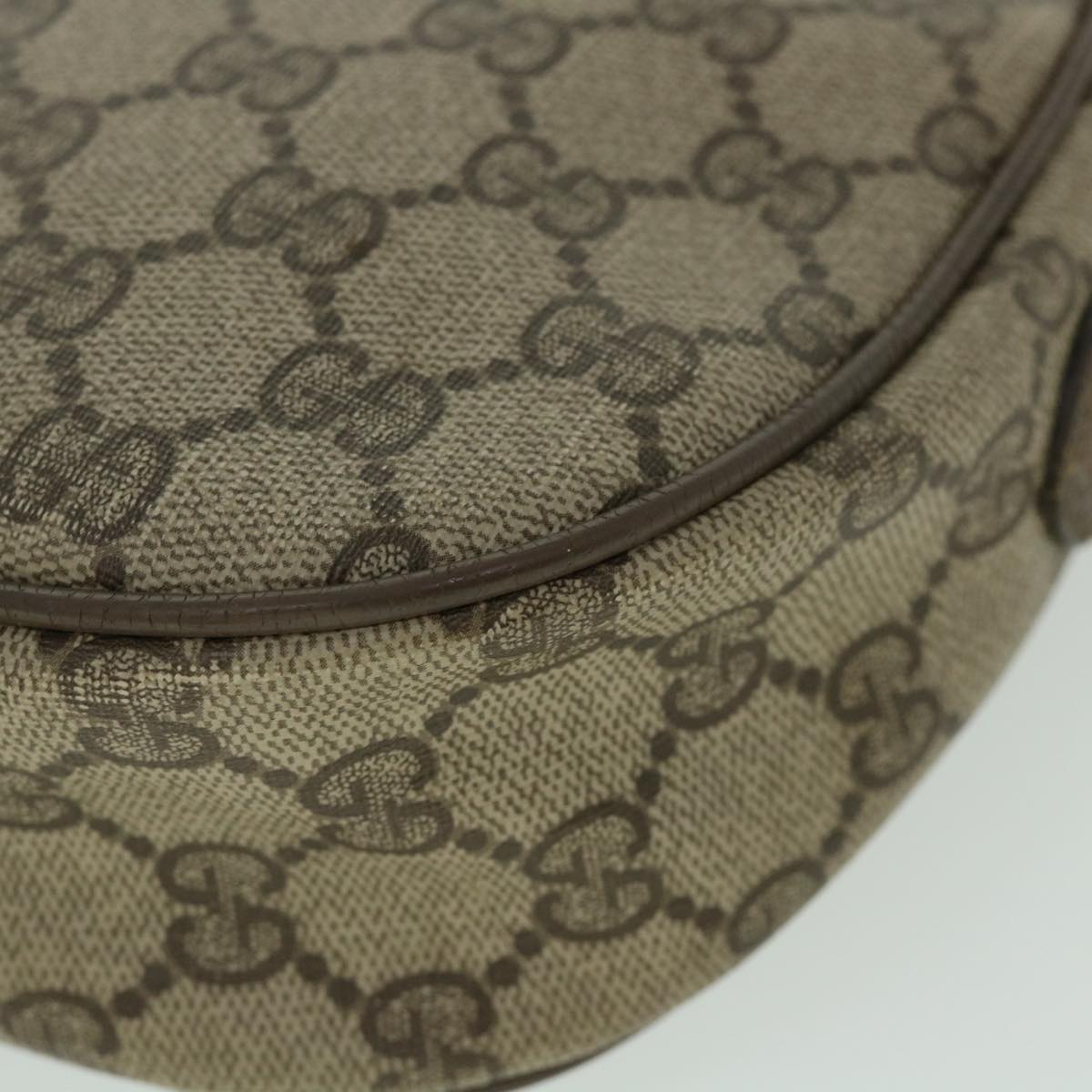 GUCCI GG Canvas Web Sherry Line Clutch Bag PVC Leather Beige Green ep1670