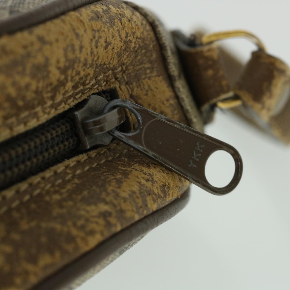 GUCCI GG Canvas Web Sherry Line Clutch Bag PVC Leather Beige Green ep1670