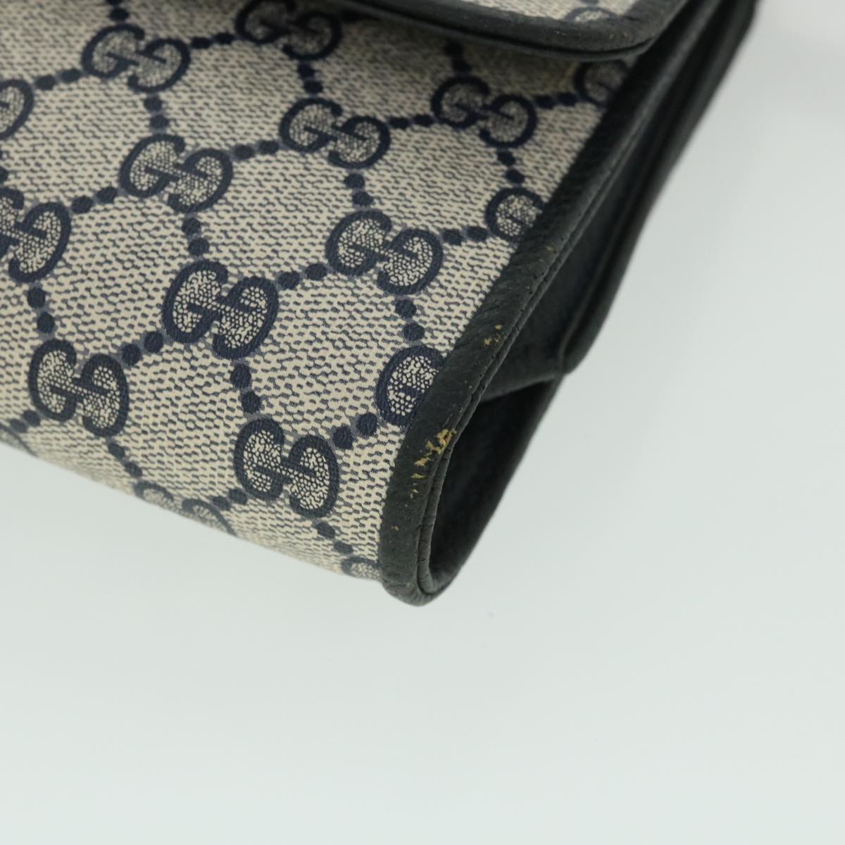 GUCCI GG Canvas Shoulder Bag PVC Leather Navy ep1671