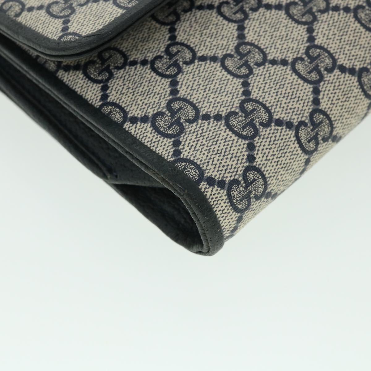 GUCCI GG Canvas Shoulder Bag PVC Leather Navy ep1671