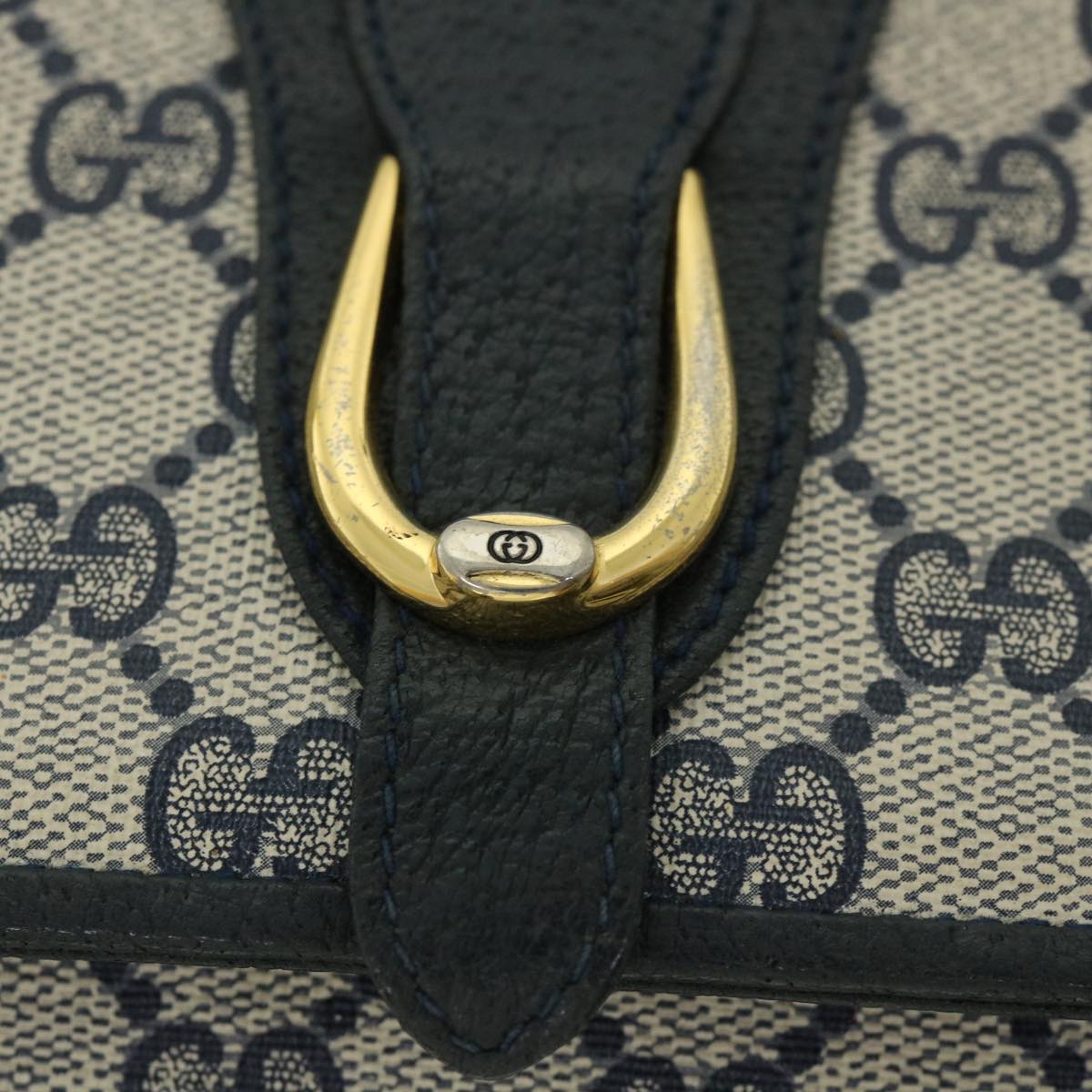 GUCCI GG Canvas Shoulder Bag PVC Leather Navy ep1671