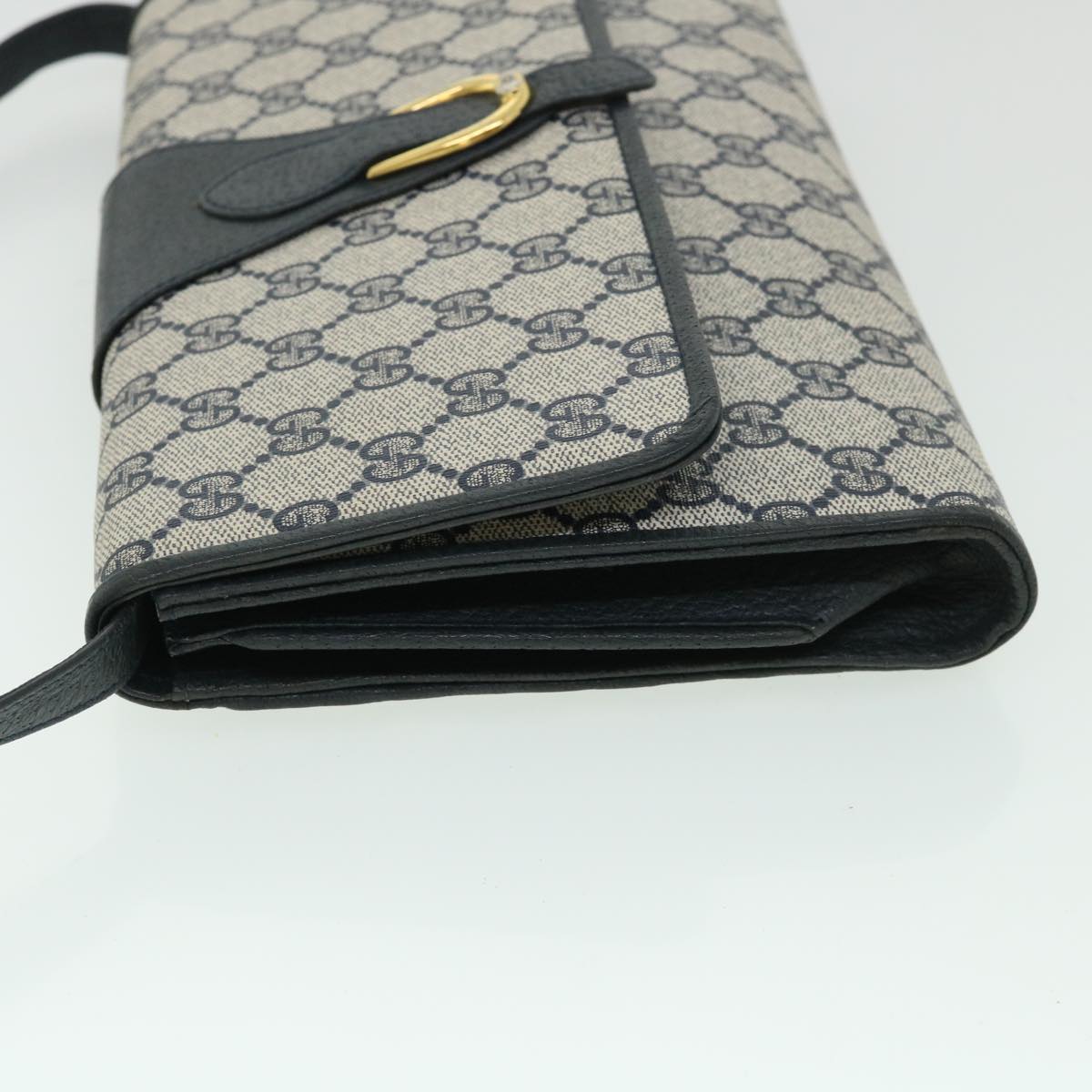 GUCCI GG Canvas Shoulder Bag PVC Leather Navy ep1671