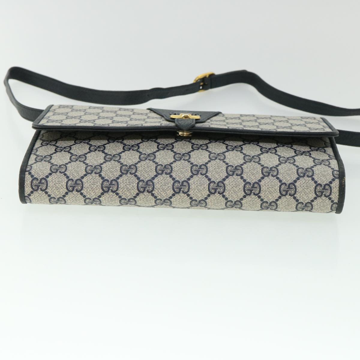 GUCCI GG Canvas Shoulder Bag PVC Leather Navy ep1671