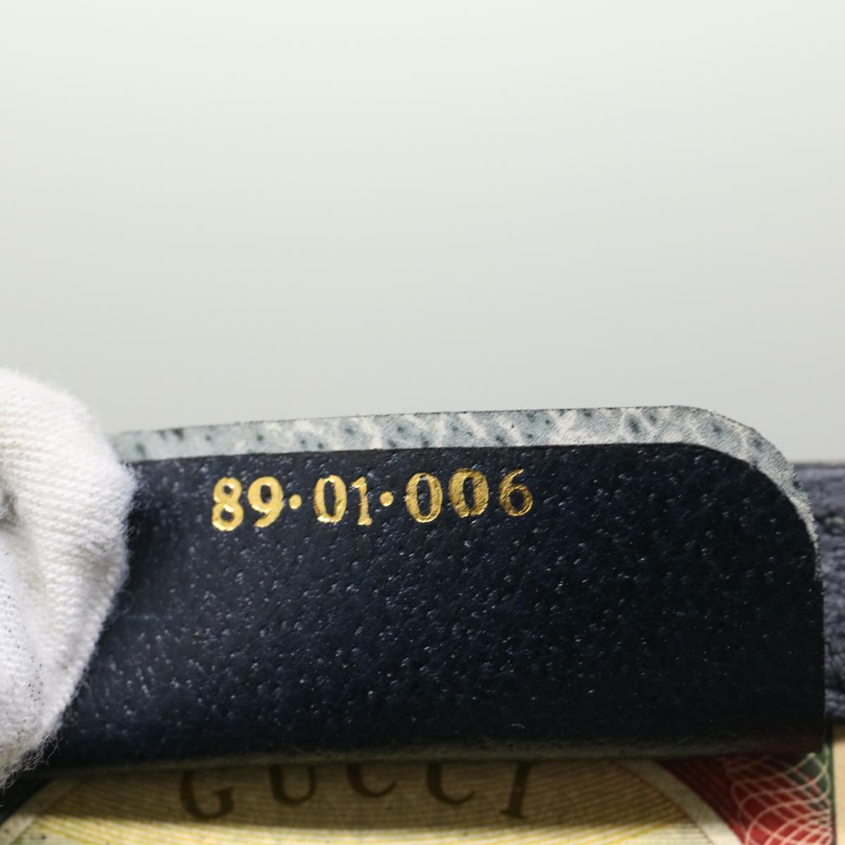 GUCCI GG Canvas Sherry Line Clutch Bag Gray Red Navy 89 01 006 ep1673