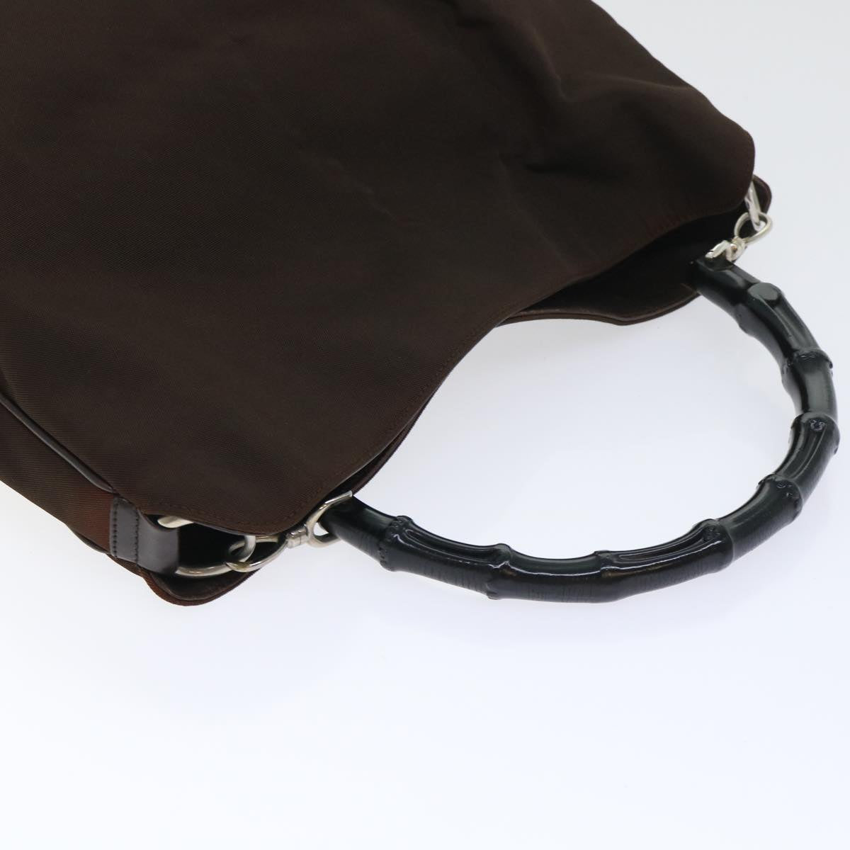 GUCCI Bamboo Shoulder Bag Nylon Brown 001 1577 1781 ep1693