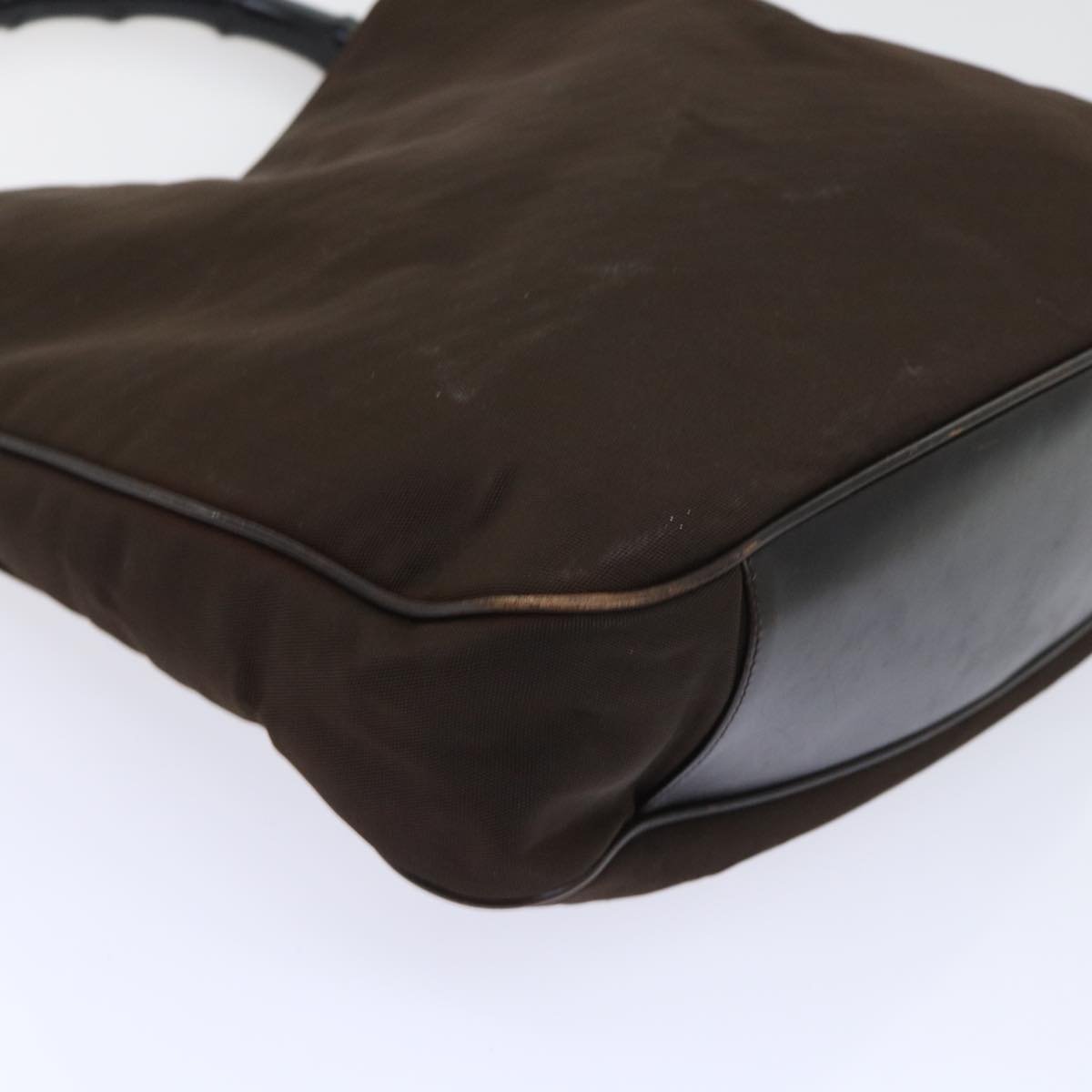 GUCCI Bamboo Shoulder Bag Nylon Brown 001 1577 1781 ep1693