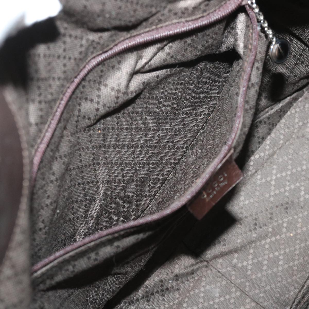 GUCCI Bamboo Shoulder Bag Nylon Brown 001 1577 1781 ep1693