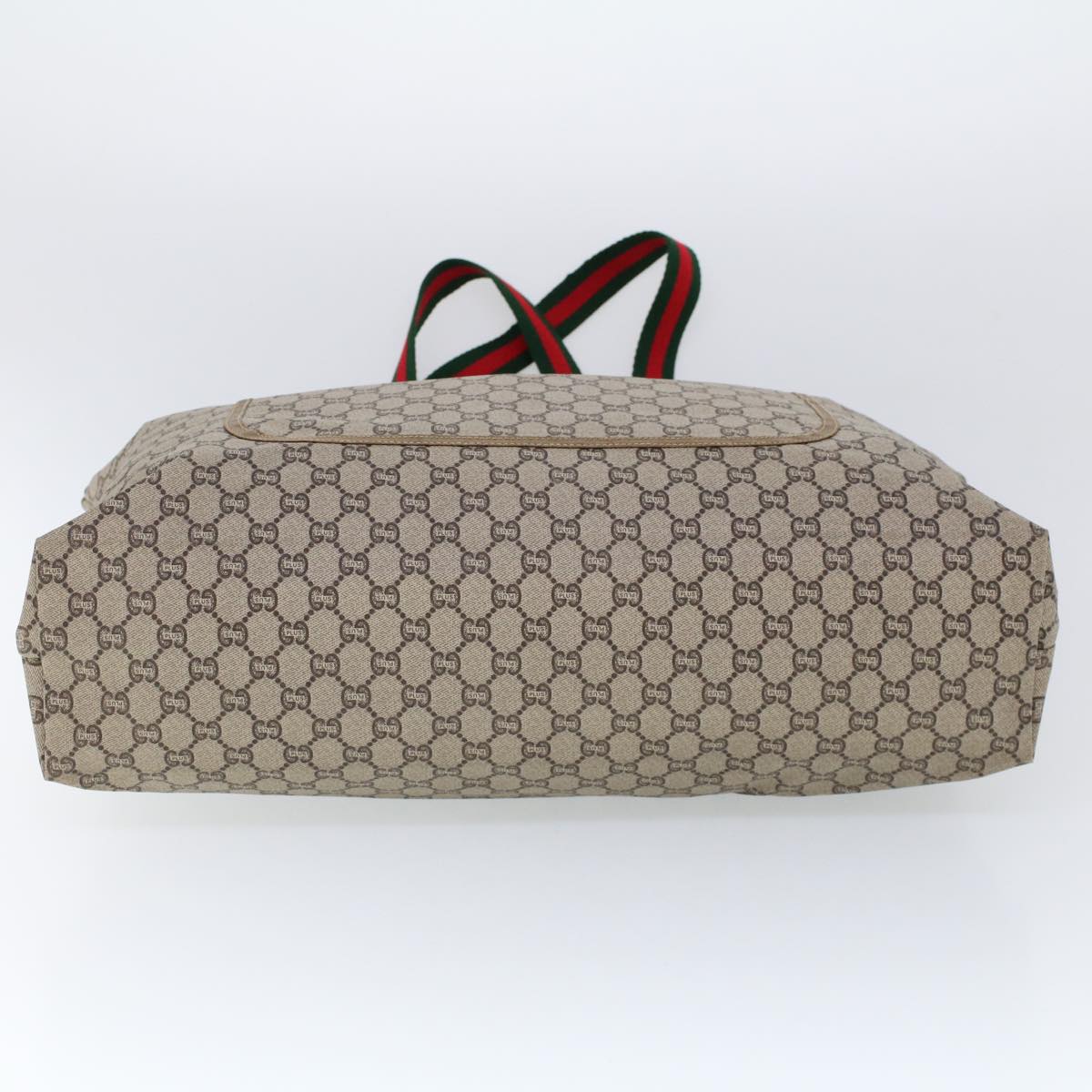 GUCCI GG Plus Canvas Web Sherry Line Tote Bag Beige Red Green ep1694