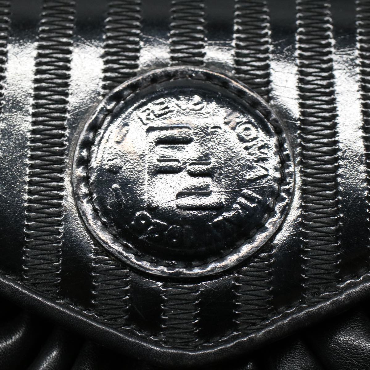 FENDI Shoulder Bag Leather Black ep1697