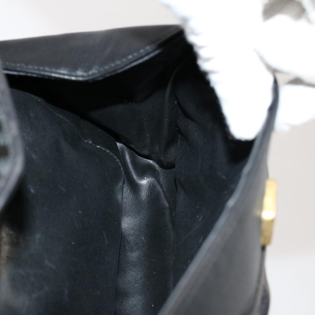 FENDI Shoulder Bag Leather Black ep1697