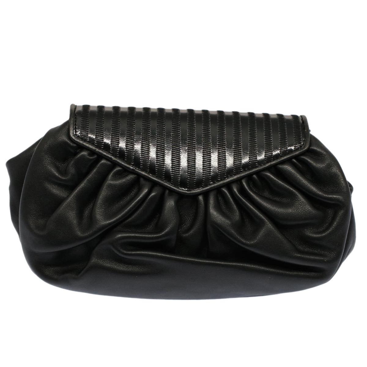 FENDI Shoulder Bag Leather Black ep1697