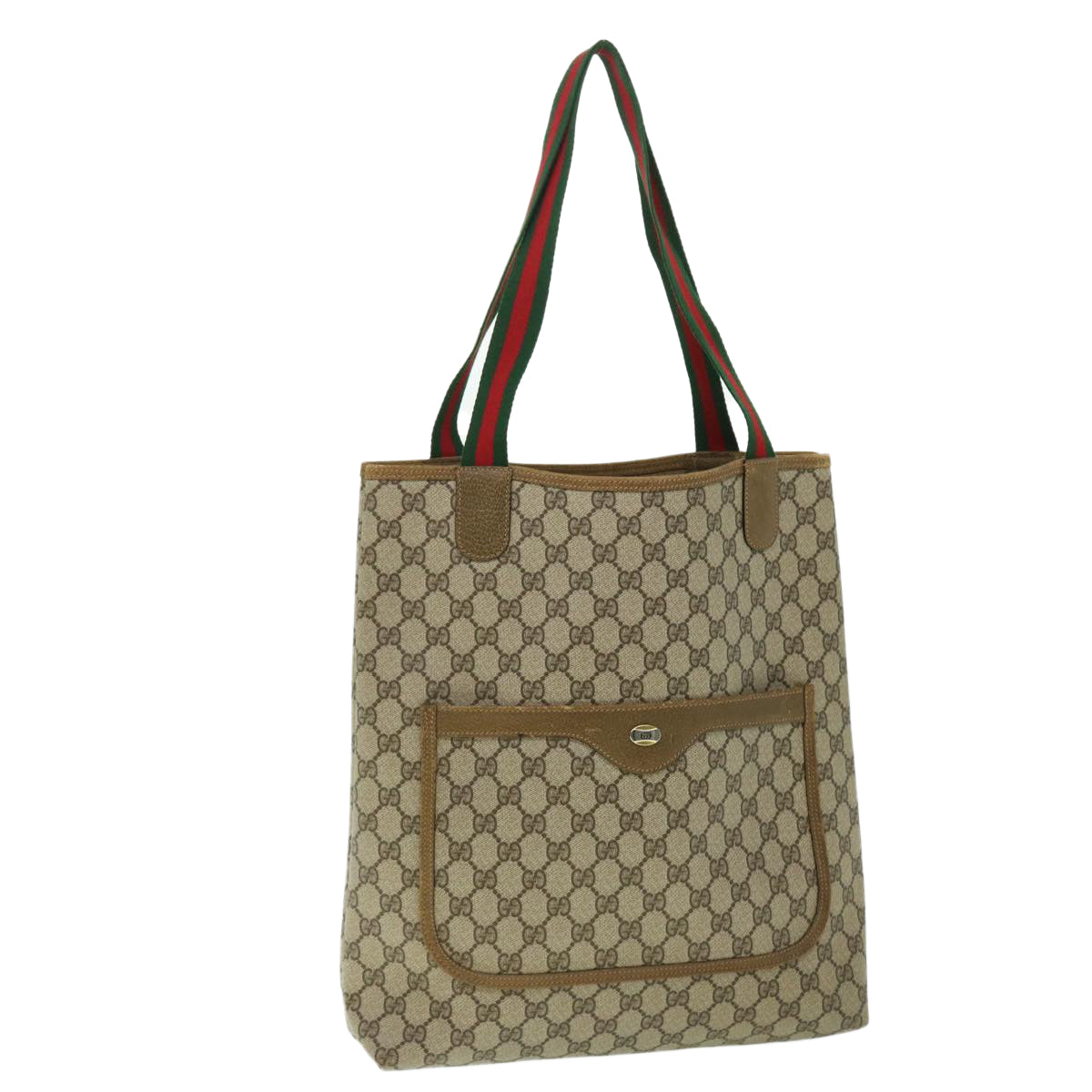 GUCCI GG Canvas Web Sherry Line Tote Bag Beige Red Green 39 02 003 ep1702
