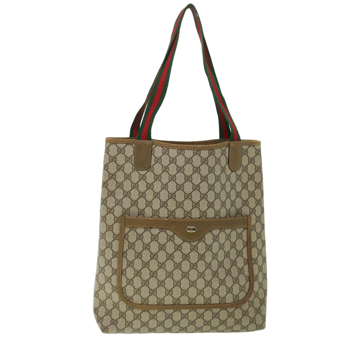 GUCCI GG Canvas Web Sherry Line Tote Bag Beige Red Green 39 02 003 ep1702