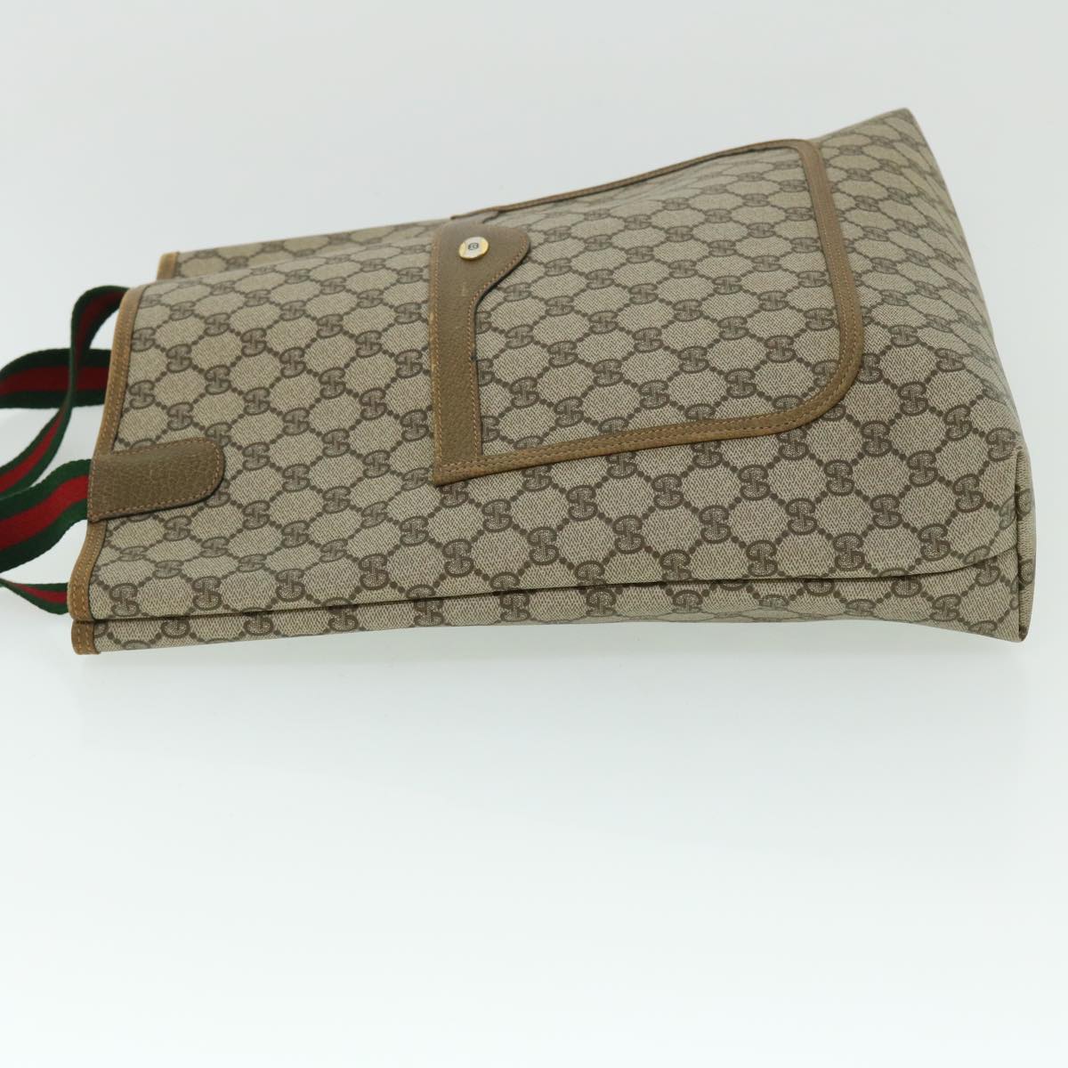 GUCCI GG Canvas Web Sherry Line Tote Bag Beige Red Green 39 02 003 ep1702