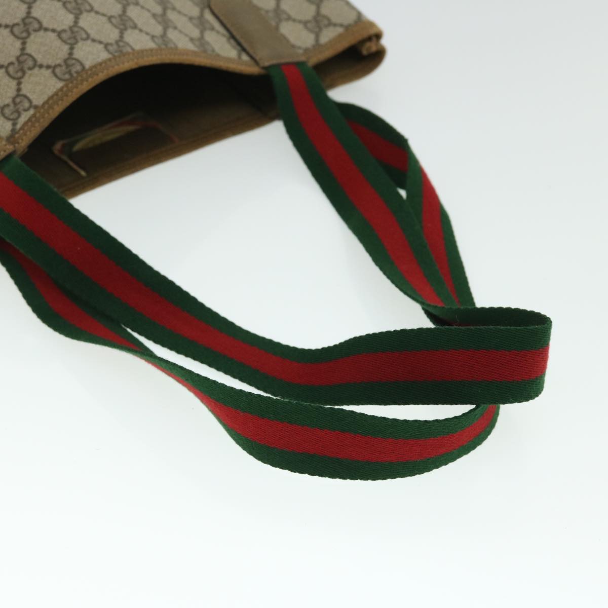 GUCCI GG Canvas Web Sherry Line Tote Bag Beige Red Green 39 02 003 ep1702