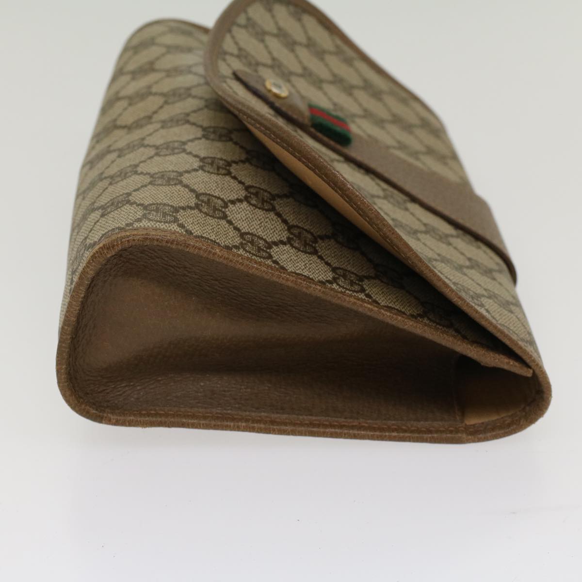 GUCCI GG Canvas Web Sherry Line Clutch Bag Beige Red Green 89 01 030 ep1704