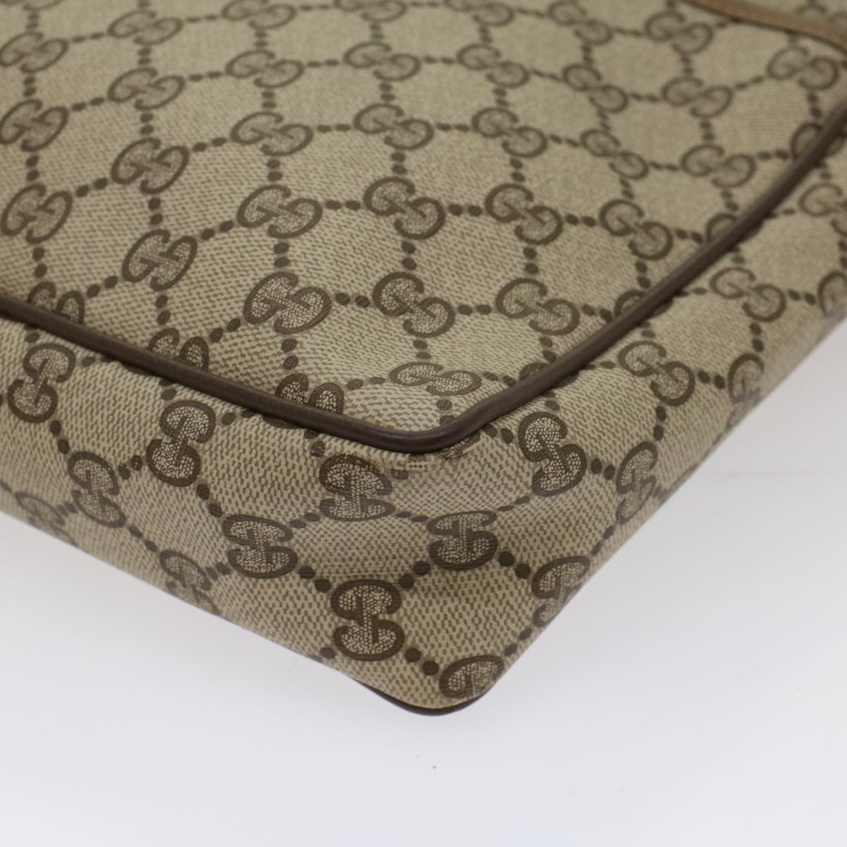 GUCCI GG Canvas Clutch Bag PVC Leather Beige ep1718