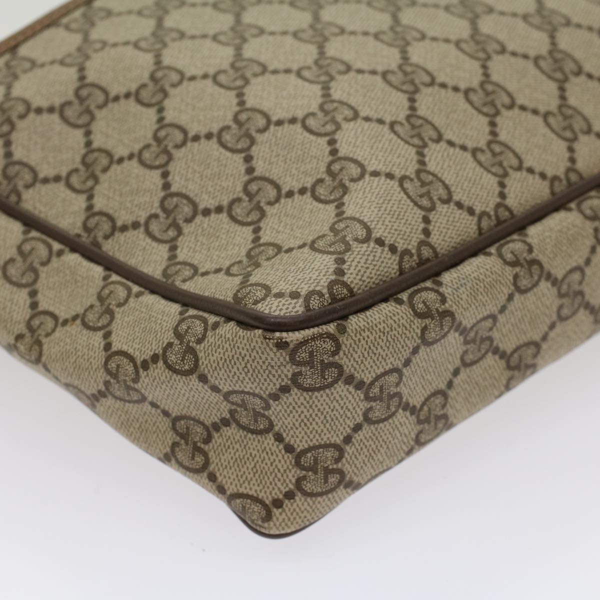 GUCCI GG Canvas Clutch Bag PVC Leather Beige ep1718