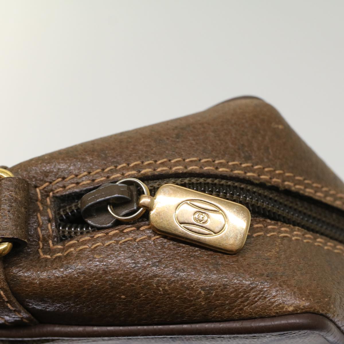 GUCCI GG Canvas Clutch Bag PVC Leather Beige ep1718