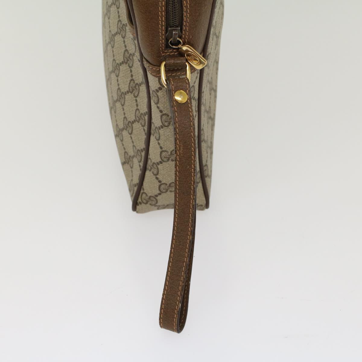 GUCCI GG Canvas Clutch Bag PVC Leather Beige ep1718