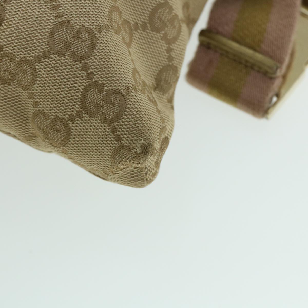 GUCCI GG Canvas Sherry Line Waist bag Beige Gold pink 28566 ep1738