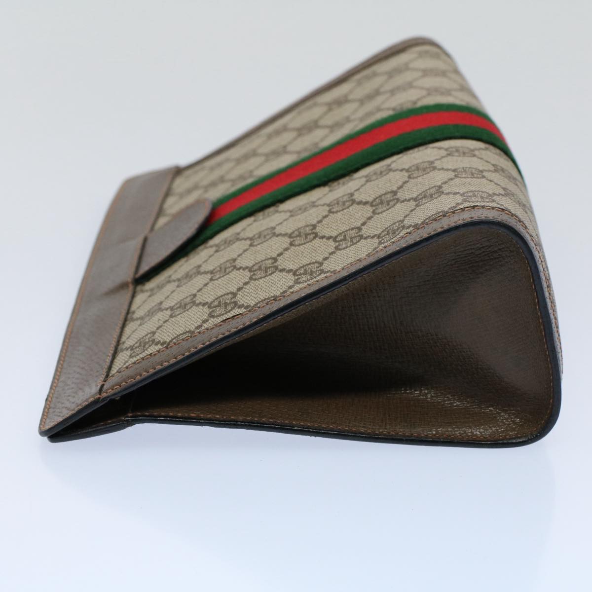 GUCCI GG Canvas Web Sherry Line Clutch Bag Beige Red Green 89 01 002 ep1743