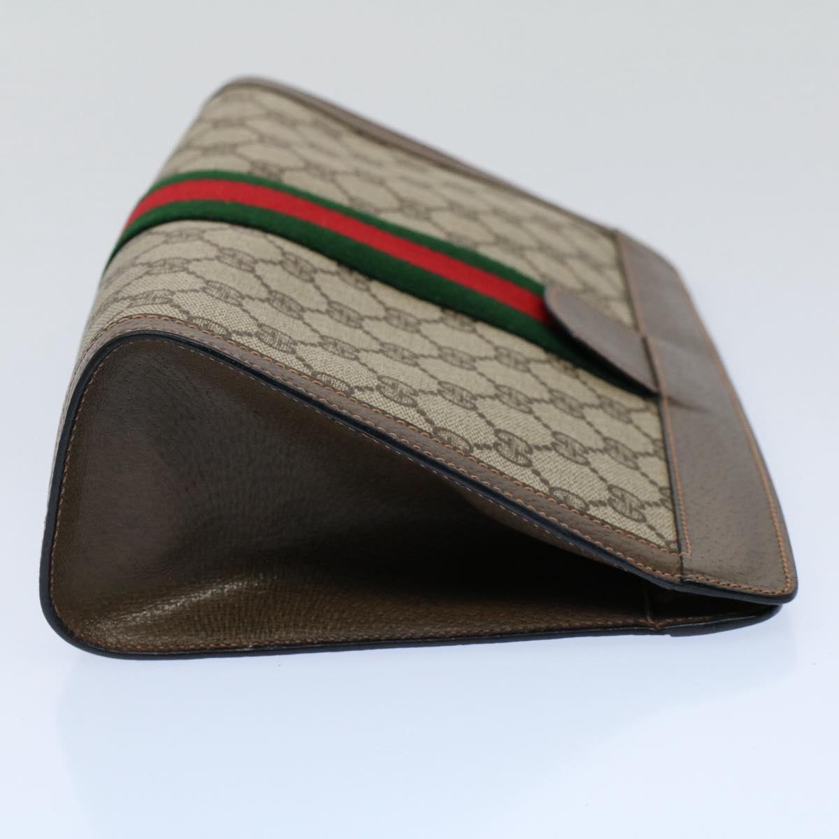 GUCCI GG Canvas Web Sherry Line Clutch Bag Beige Red Green 89 01 002 ep1743