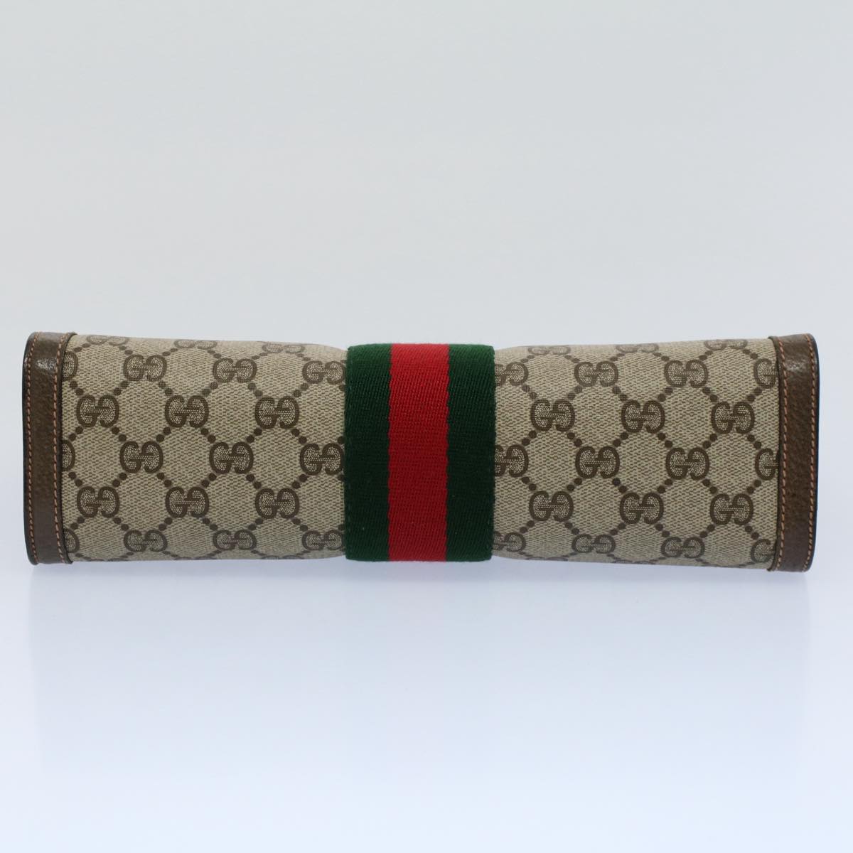GUCCI GG Canvas Web Sherry Line Clutch Bag Beige Red Green 89 01 002 ep1743