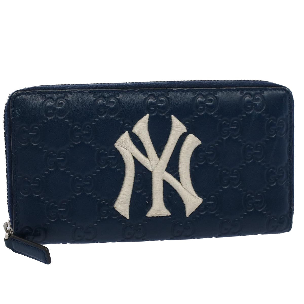 GUCCI GG Canvas Guccissima Long Wallet Yankees Navy 547791 ep1757