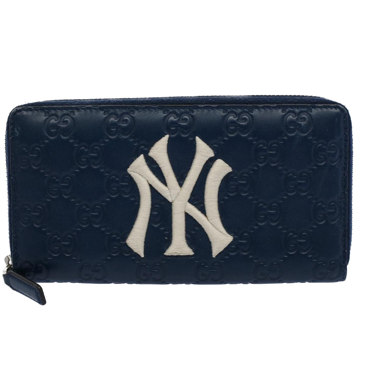 GUCCI GG Canvas Guccissima Long Wallet Yankees Navy 547791 ep1757