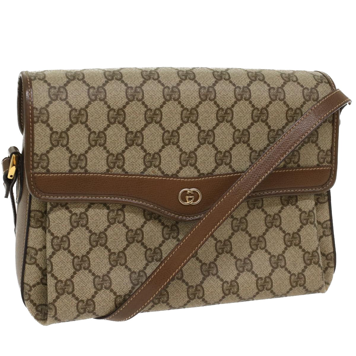 GUCCI GG Canvas Shoulder Bag PVC Leather Beige 001 113 6165 ep1762
