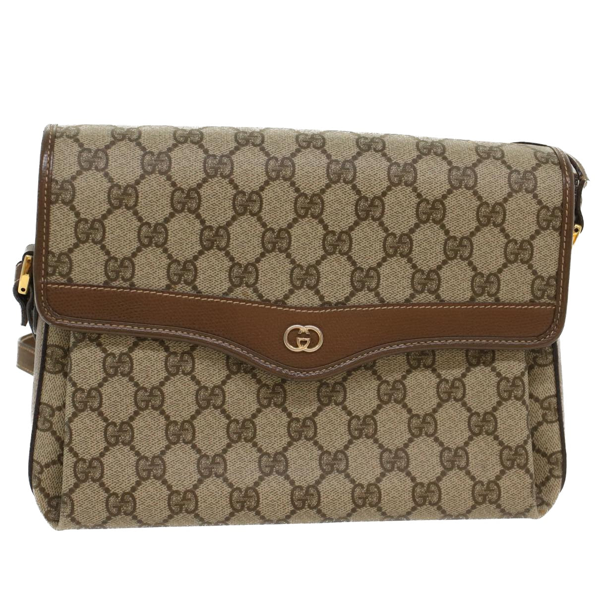 GUCCI GG Canvas Shoulder Bag PVC Leather Beige 001 113 6165 ep1762