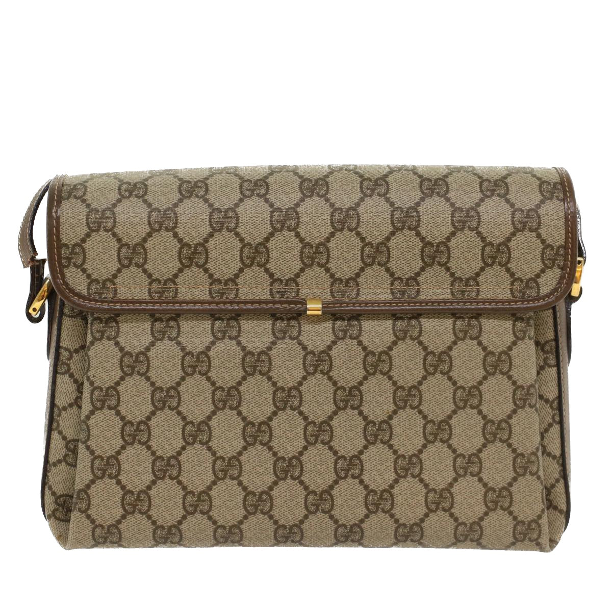GUCCI GG Canvas Shoulder Bag PVC Leather Beige 001 113 6165 ep1762