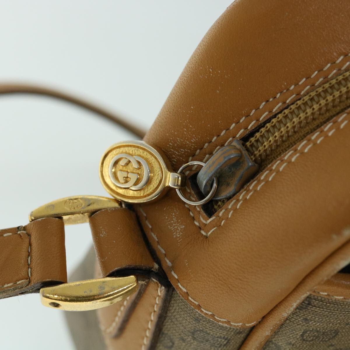 GUCCI Micro GG Canvas Web Sherry Line Shoulder Bag Beige 001 56 0944 ep1776