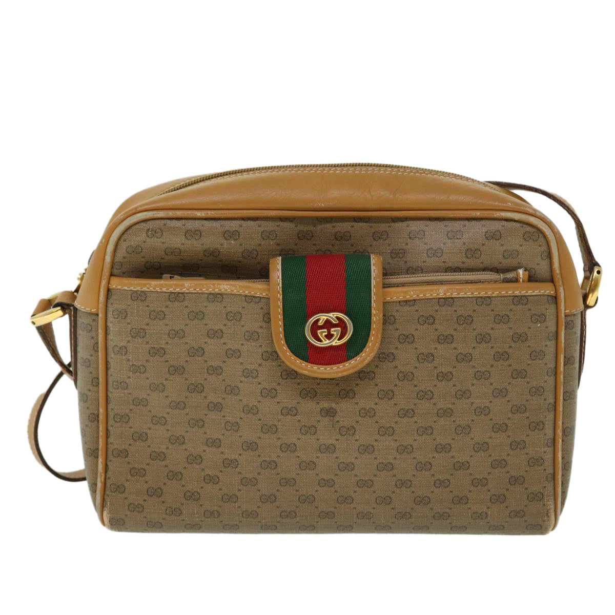 GUCCI Micro GG Canvas Web Sherry Line Shoulder Bag Beige 001 56 0944 ep1776