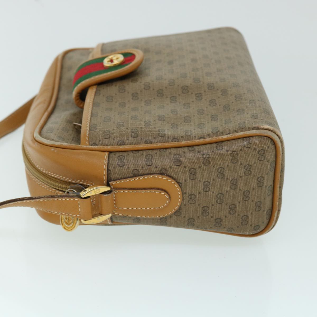GUCCI Micro GG Canvas Web Sherry Line Shoulder Bag Beige 001 56 0944 ep1776