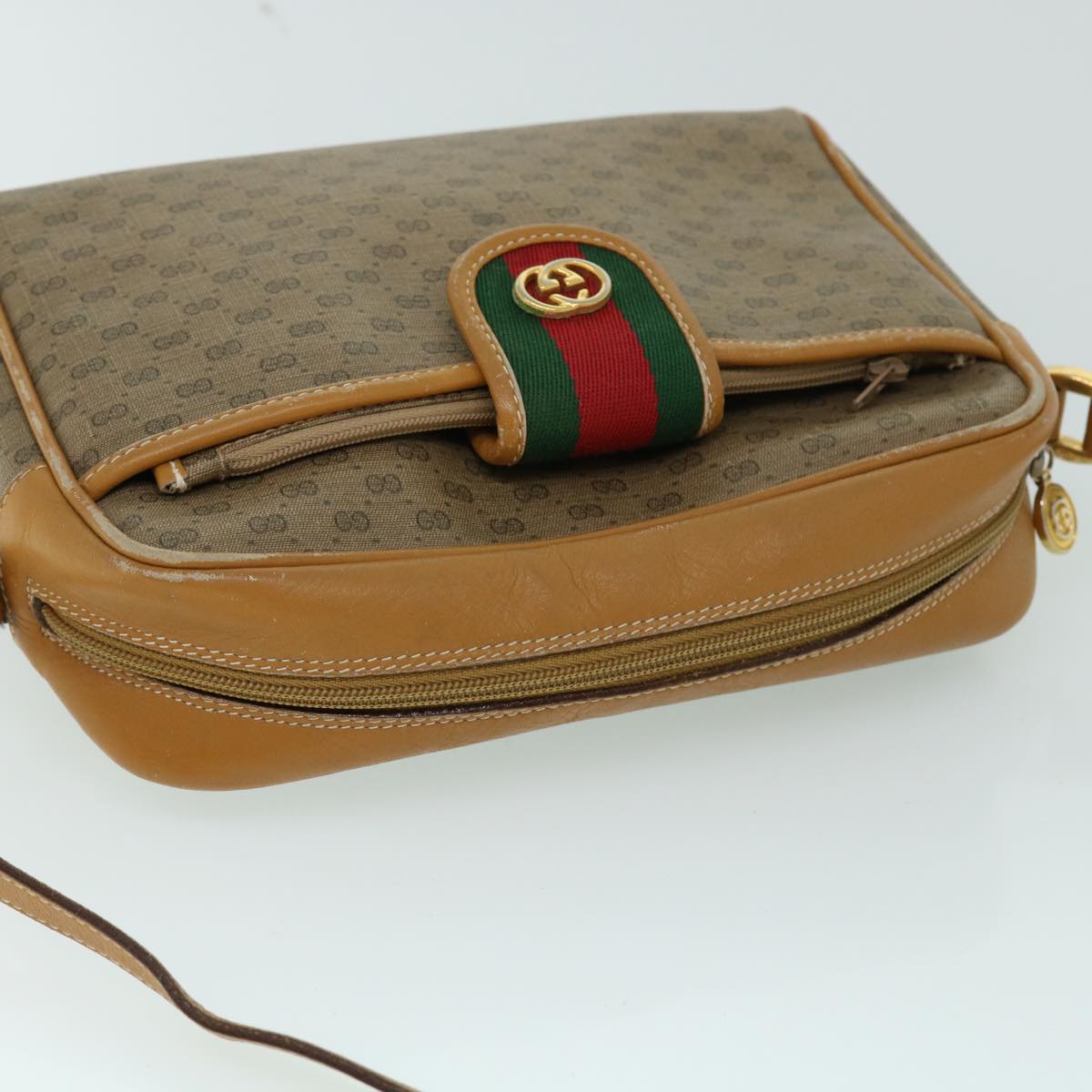 GUCCI Micro GG Canvas Web Sherry Line Shoulder Bag Beige 001 56 0944 ep1776