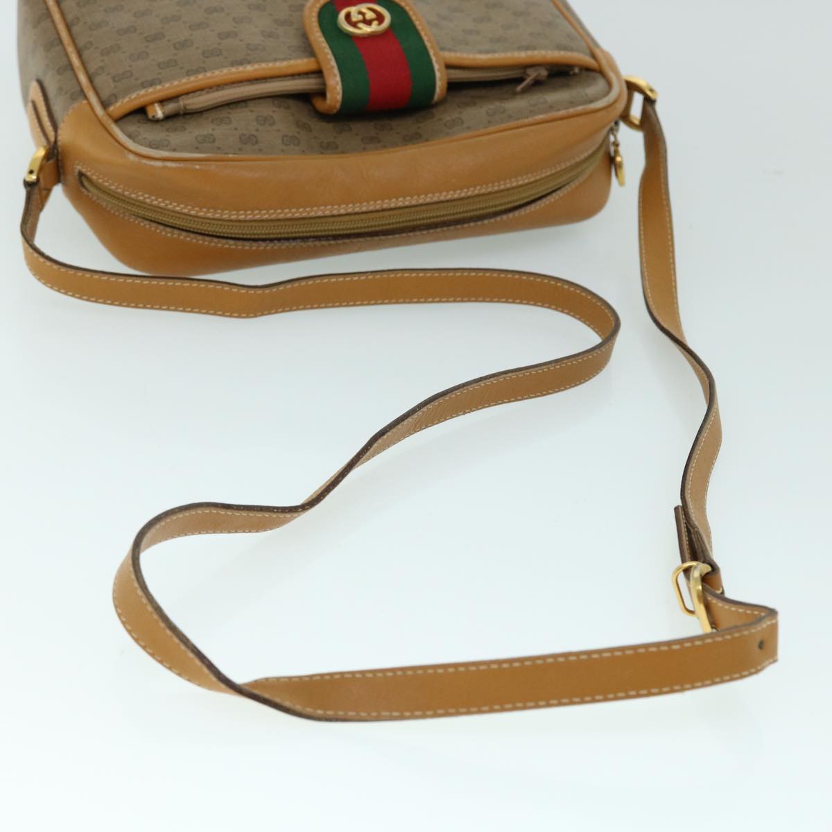 GUCCI Micro GG Canvas Web Sherry Line Shoulder Bag Beige 001 56 0944 ep1776