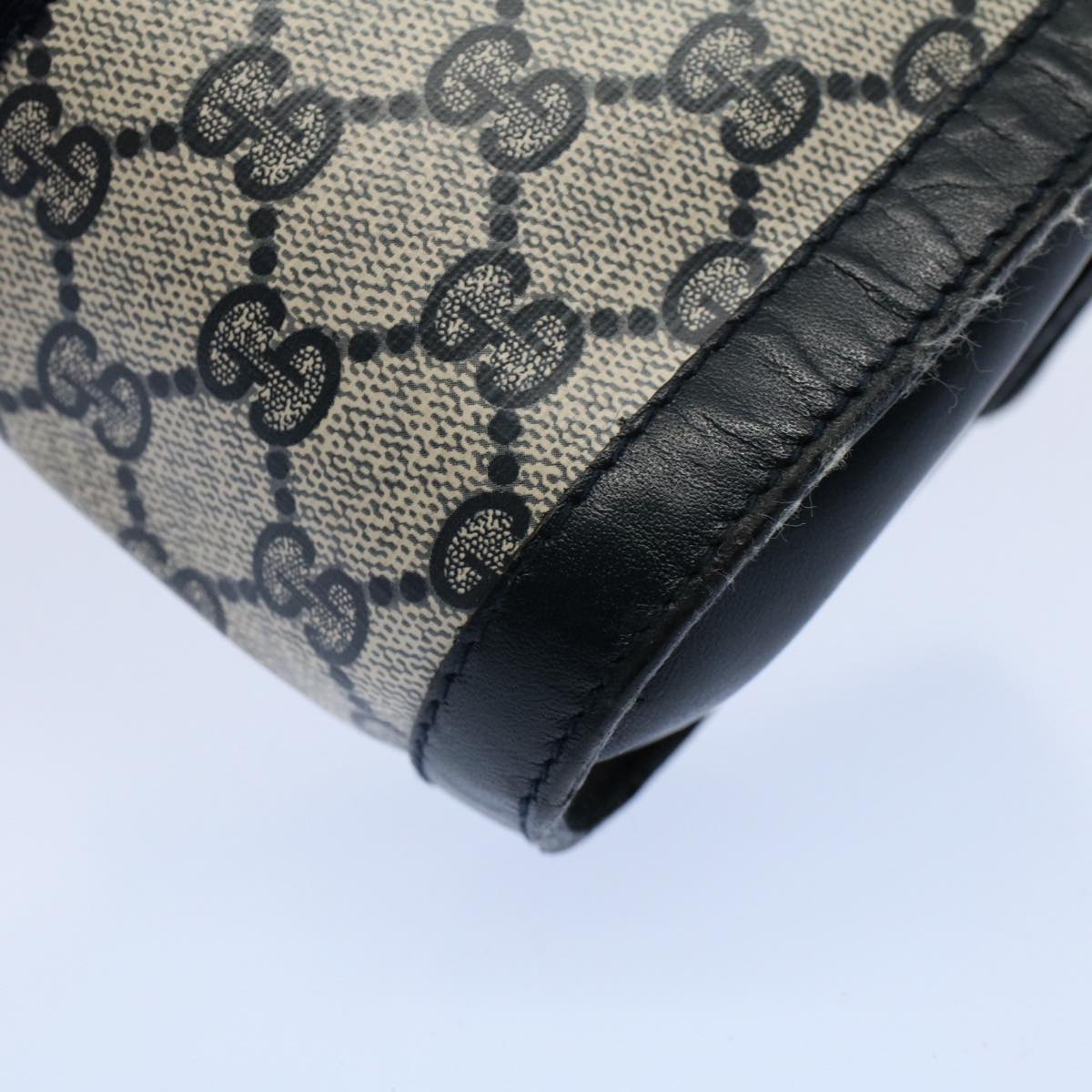 GUCCI GG Canvas Sherry Line Clutch Bag PVC Leather Gray Red Navy ep1790