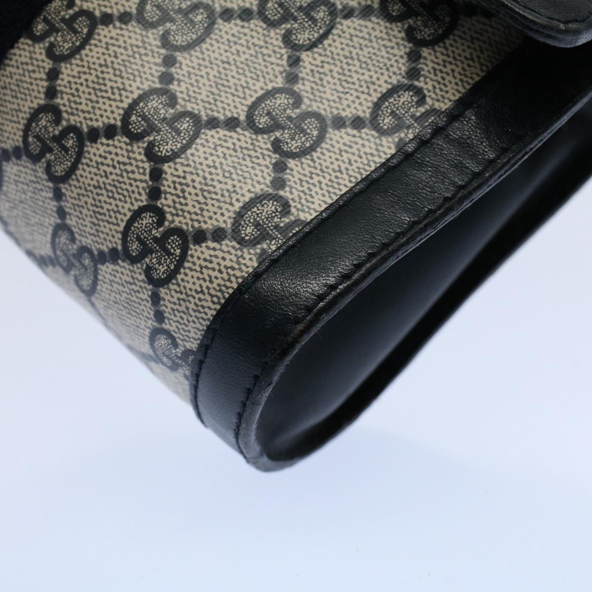 GUCCI GG Canvas Sherry Line Clutch Bag PVC Leather Gray Red Navy ep1790