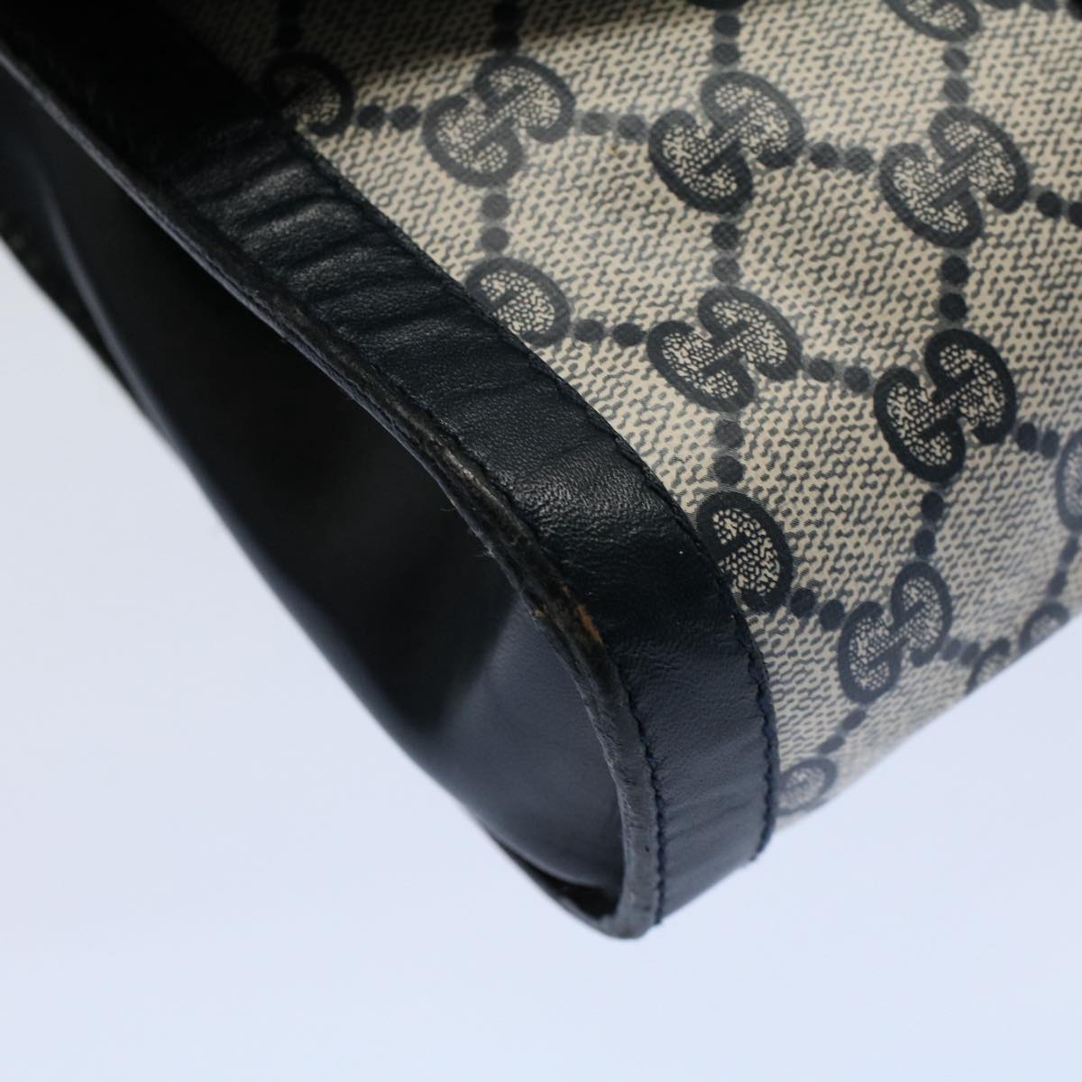 GUCCI GG Canvas Sherry Line Clutch Bag PVC Leather Gray Red Navy ep1790
