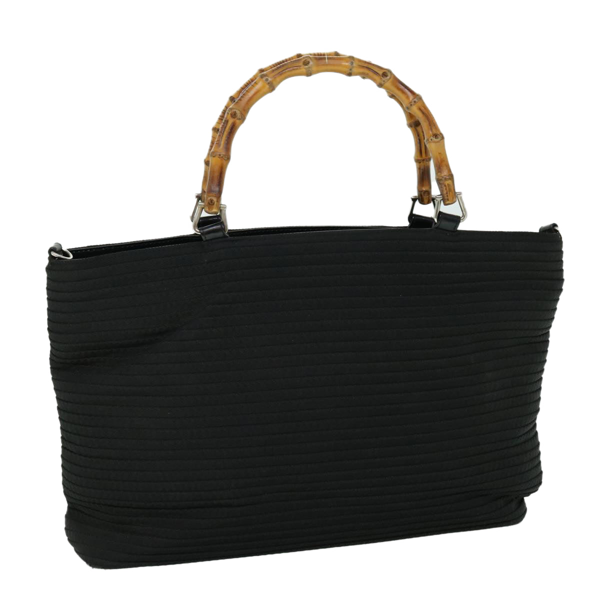 GUCCI Bamboo Hand Bag Canvas Black 002 2058 0439 5 ep1794