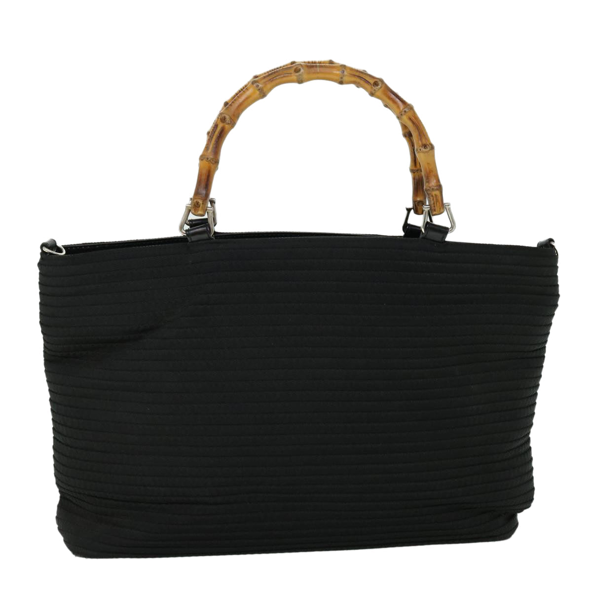 GUCCI Bamboo Hand Bag Canvas Black 002 2058 0439 5 ep1794