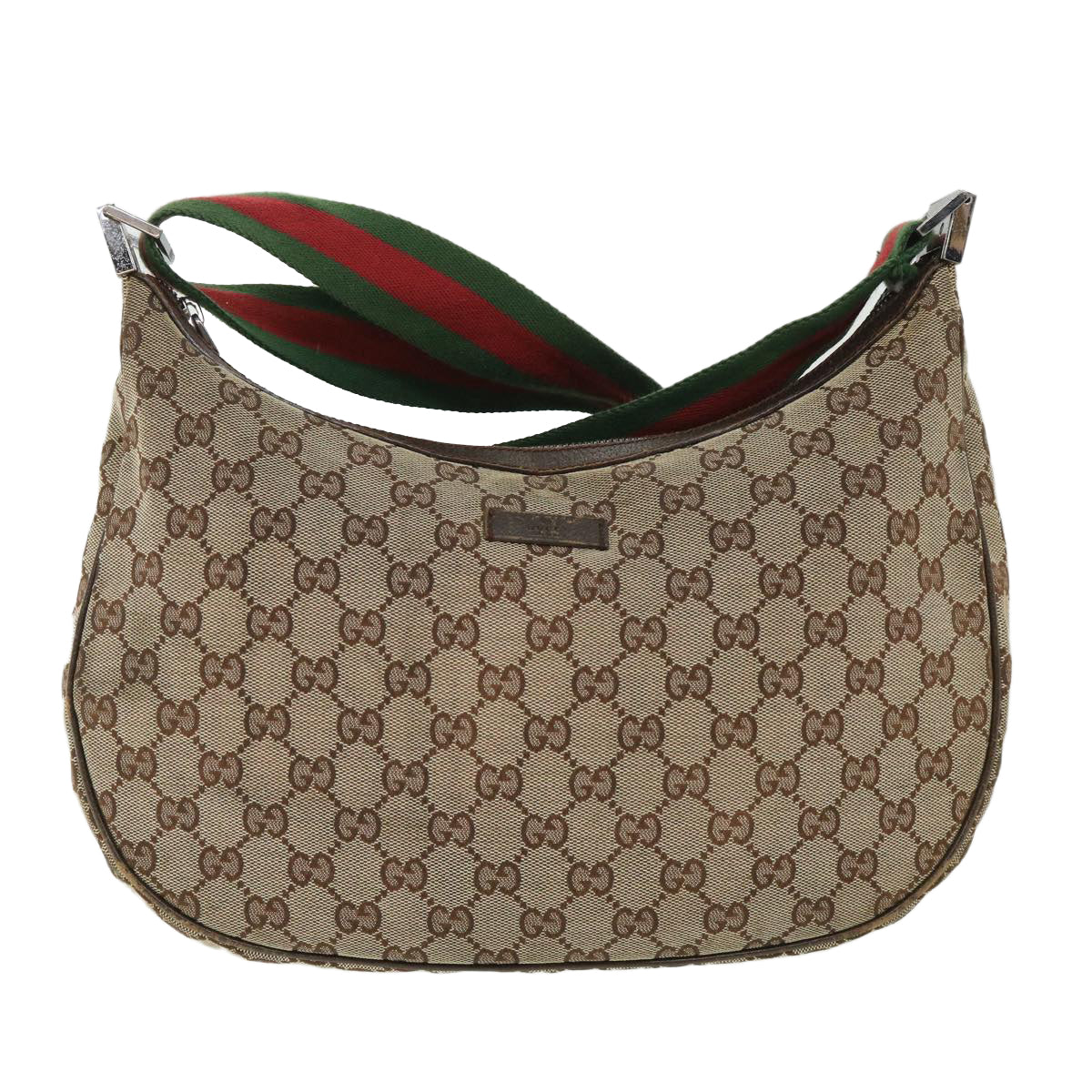GUCCI GG Canvas Web Sherry Line Shoulder Bag Beige Red Green 122790 ep1805